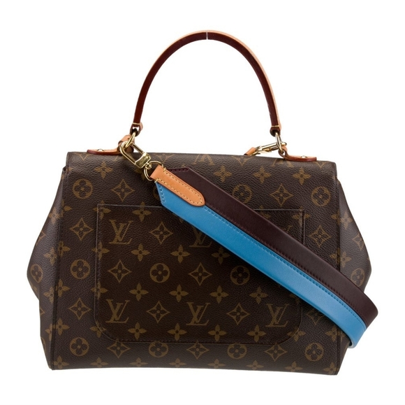 Authenticated Louis Vuitton LV Calfskin Cluny MM Shoulder Strap in Blue Glacial - Picture 11 of 16